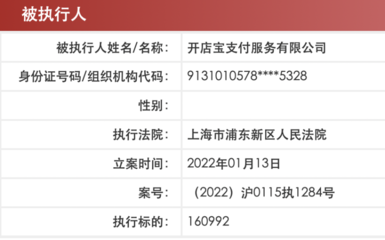 开店宝支付因服务合同纠纷成被执行人，外包服务风险引关注